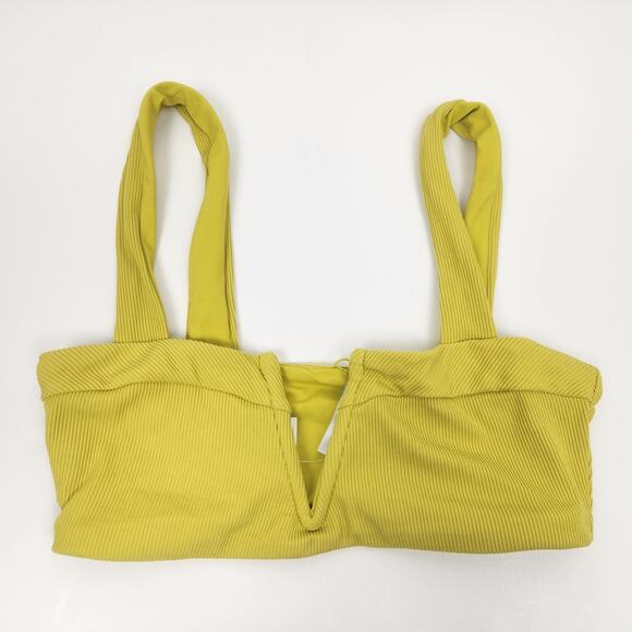 L*Space Lee Lee Bikini Top in Apple Green/Yellow Size Small NWT - Picture 1 of 4
